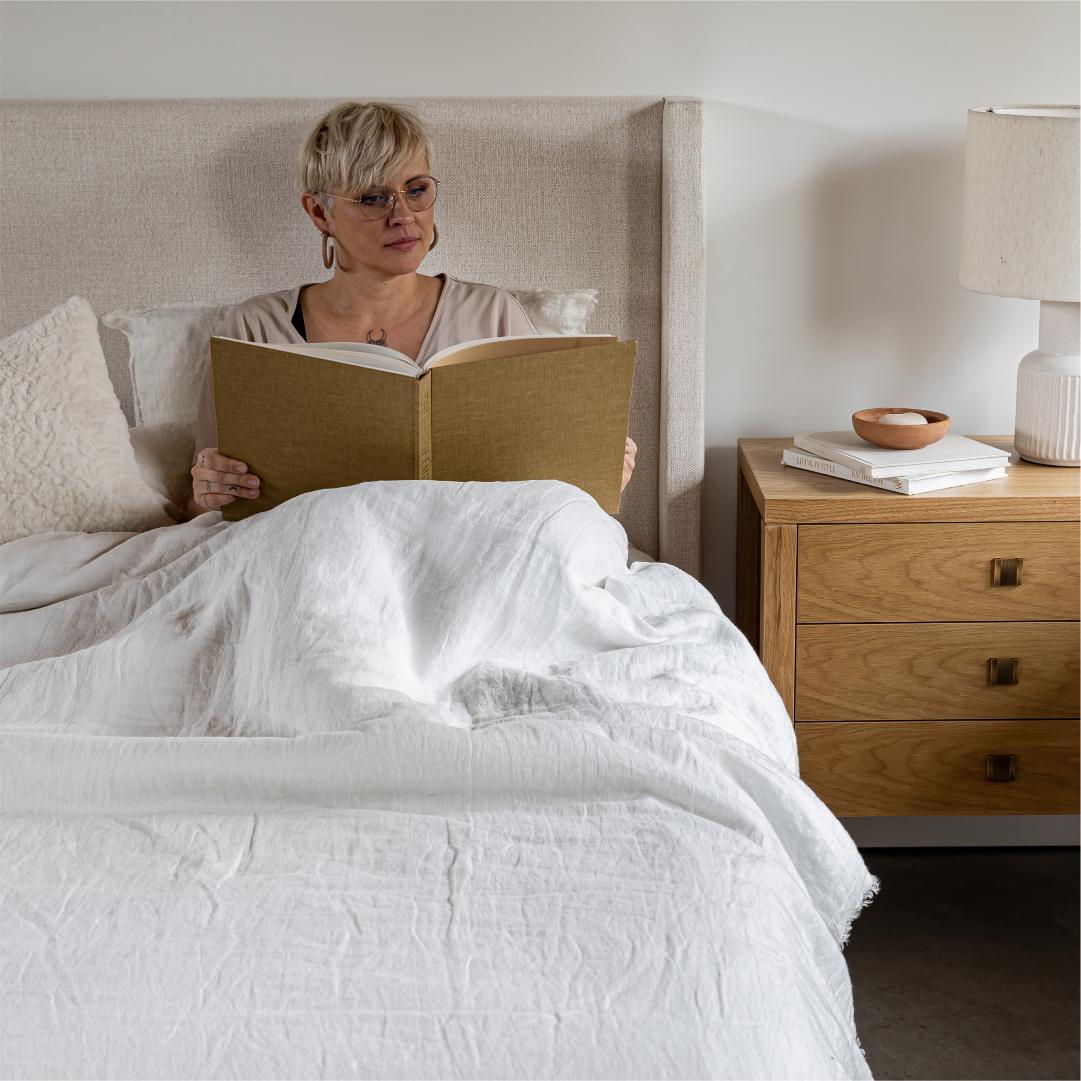 Josie King Storage Bed - Cream