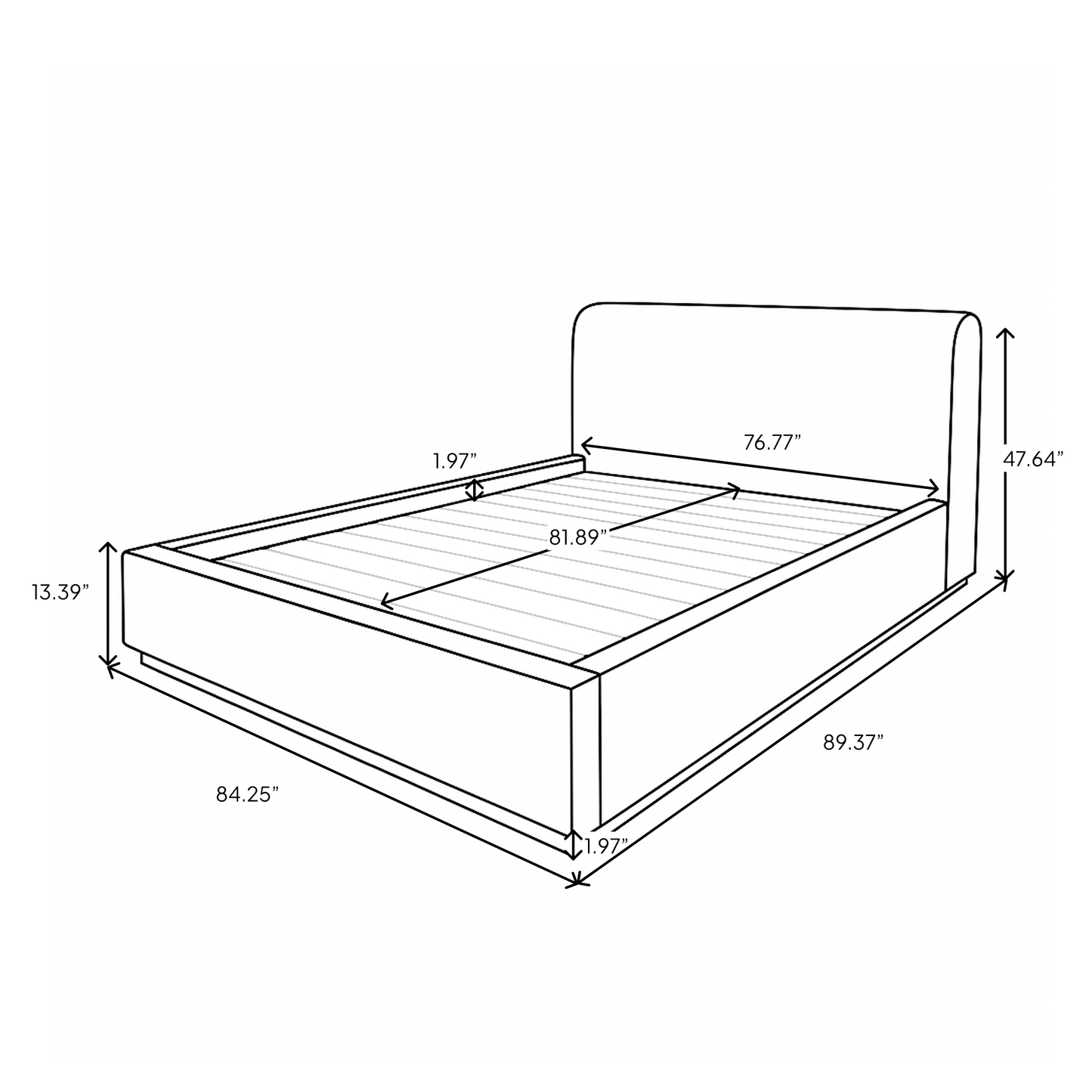Faye Queen Storage Bed Short - Perfect Taupe
