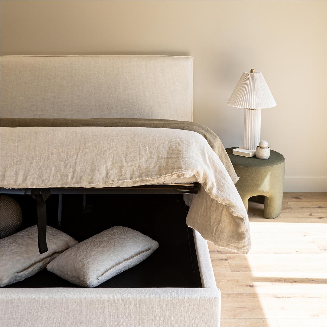 Julia Queen Storage Bed - Cream
