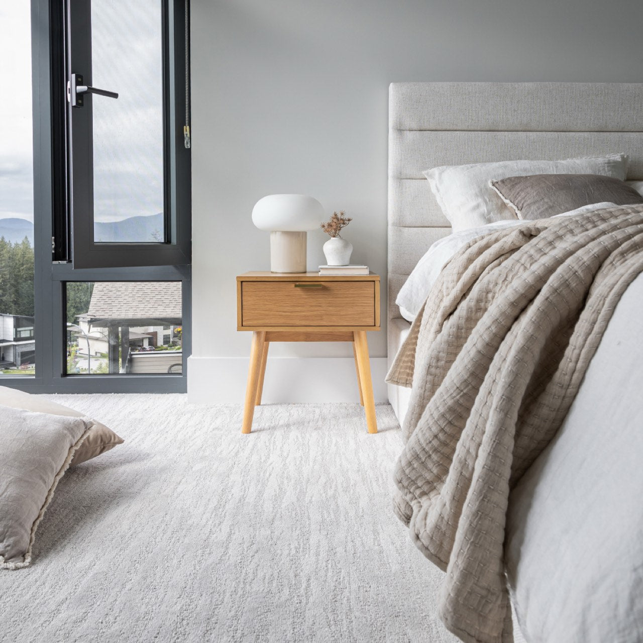 Justin King Bed Tall - Cream