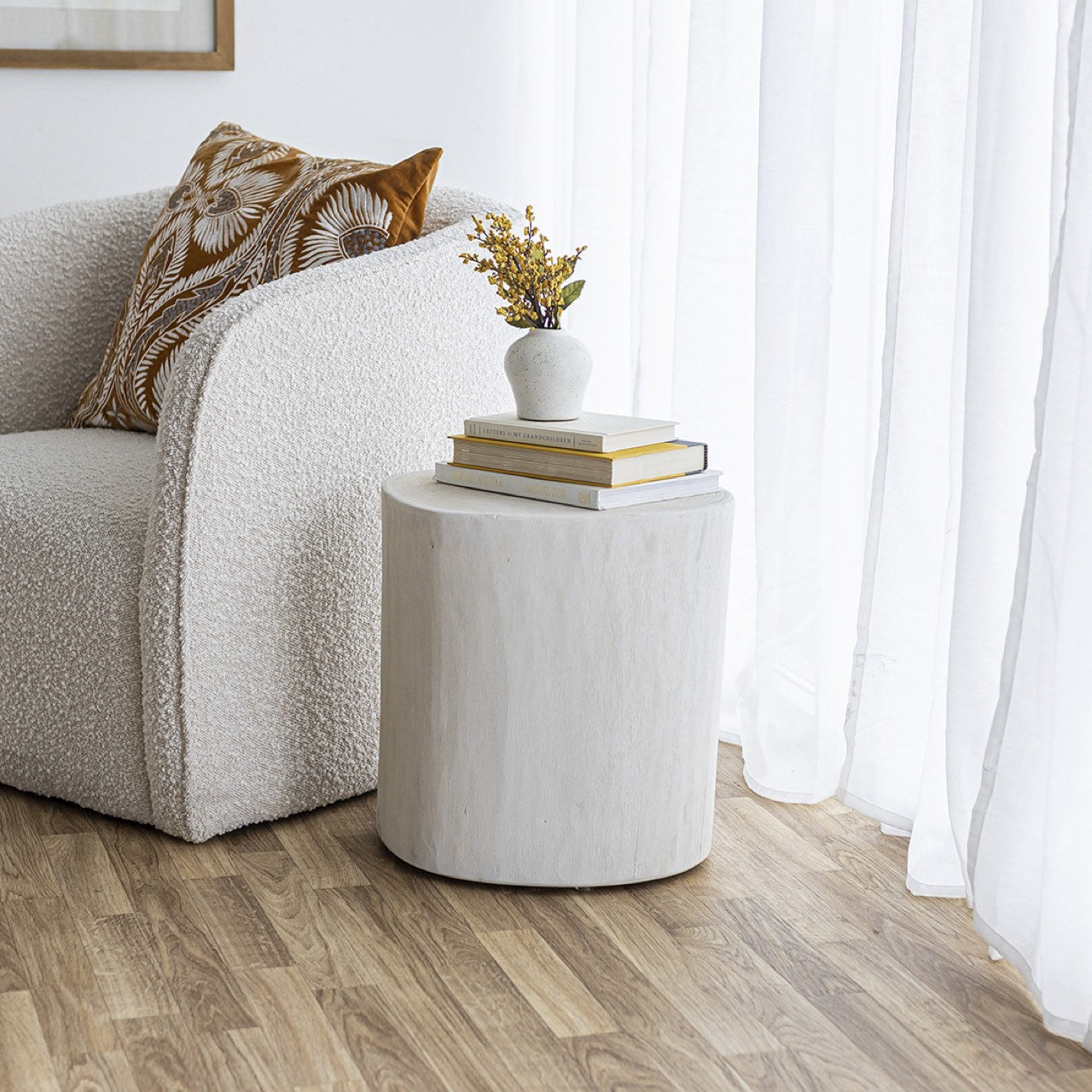 Nova Wide 16" Stump - Round - White