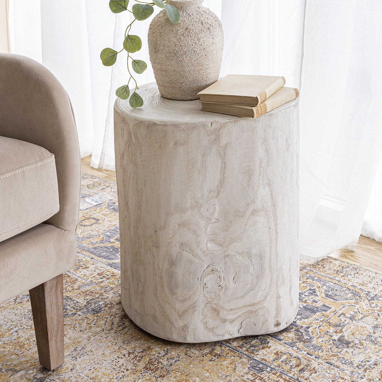 Nova Wide 18" Stump - Round - White