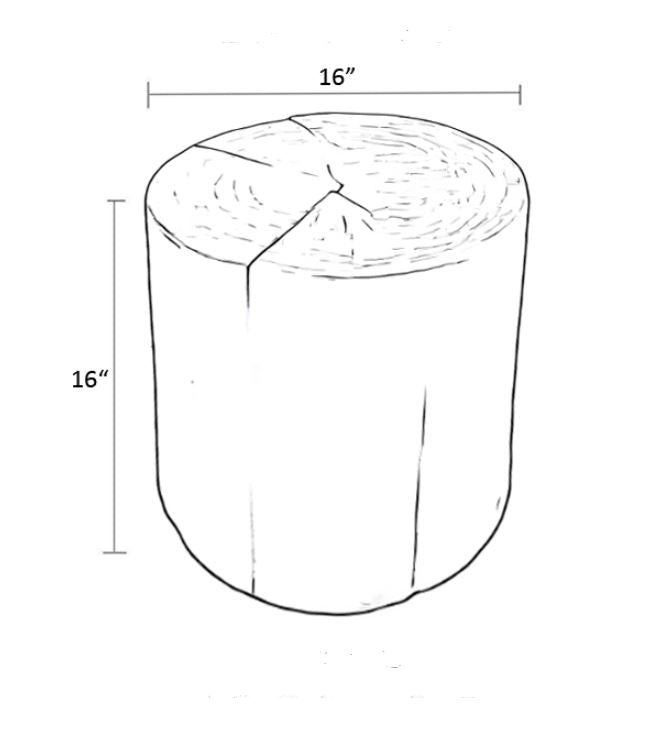 Nova Wide 16" Stump - Round - White