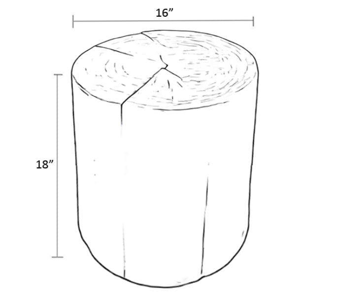Nova Wide 18" Stump - Round - White