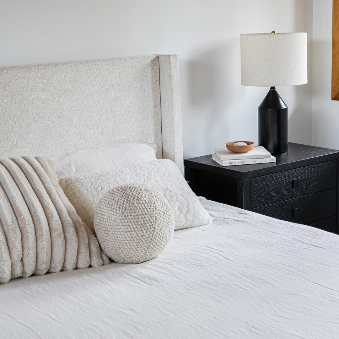 Josie King Storage Bed - Cream