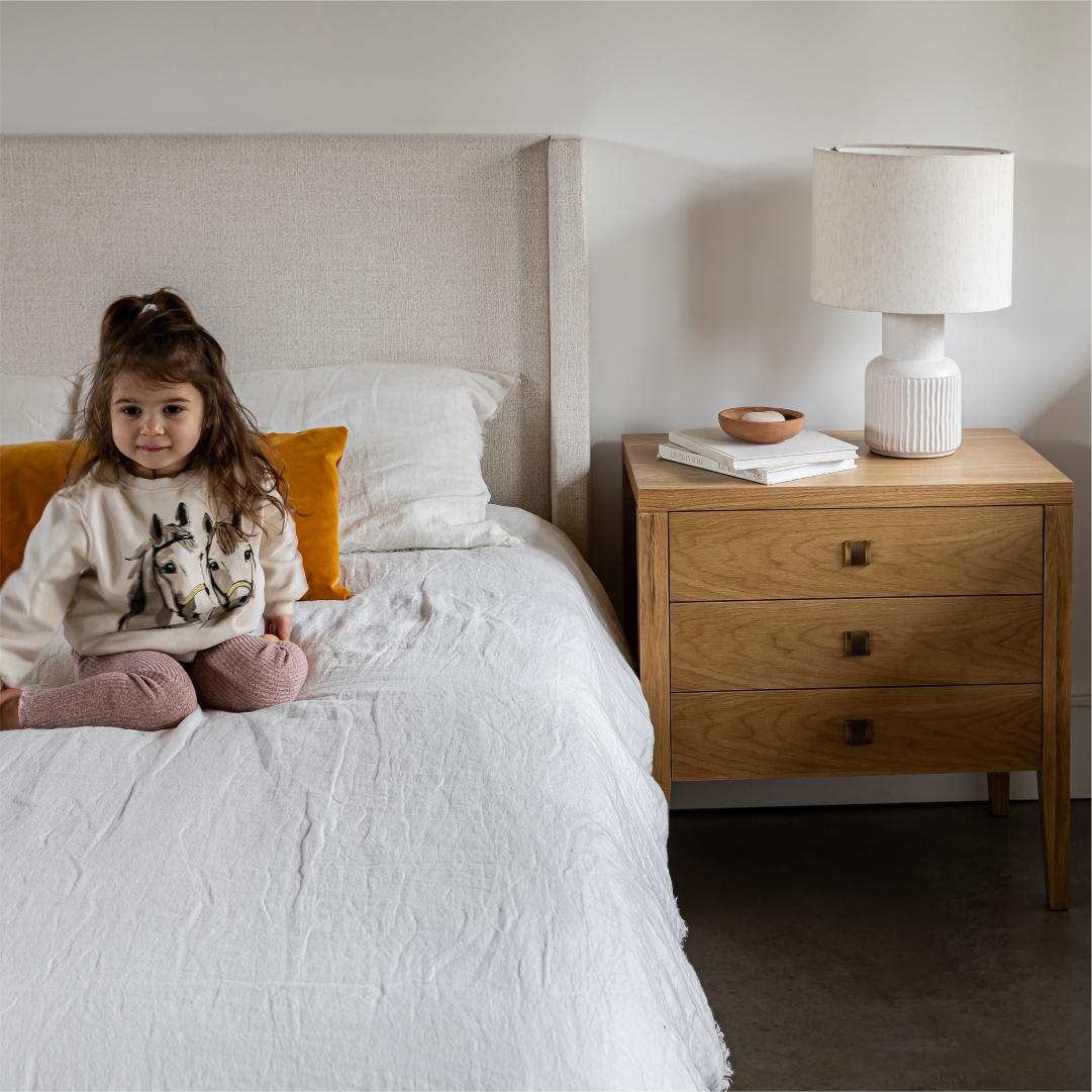Josie King Storage Bed - Cream