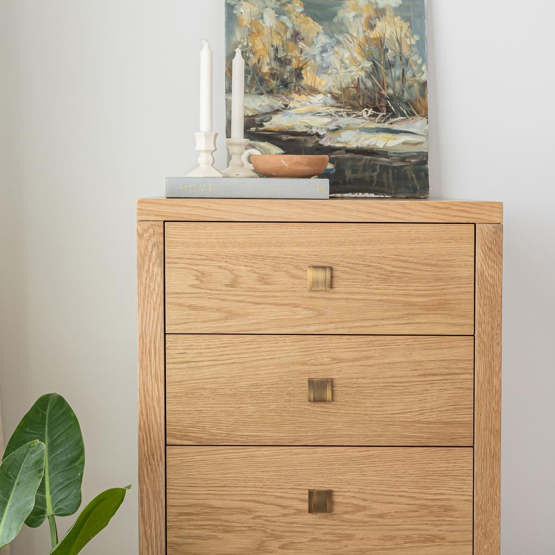 Hara 5 Drawer Tall Dresser - Natural Oak