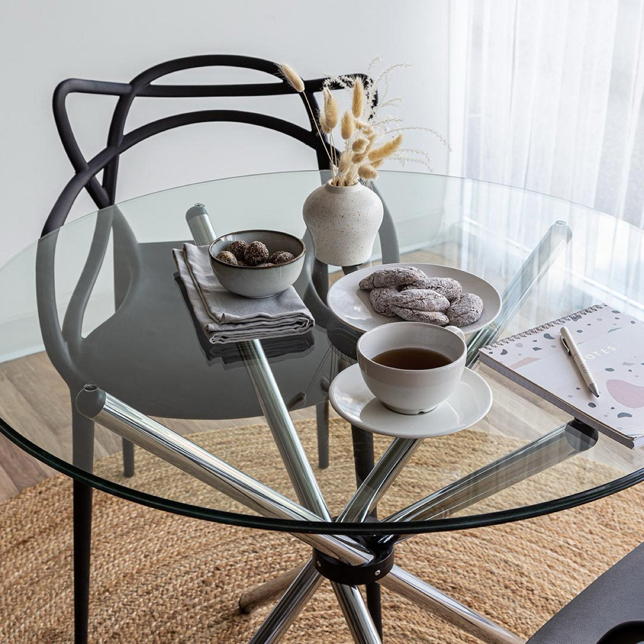 Edie Dining Table - Chrome