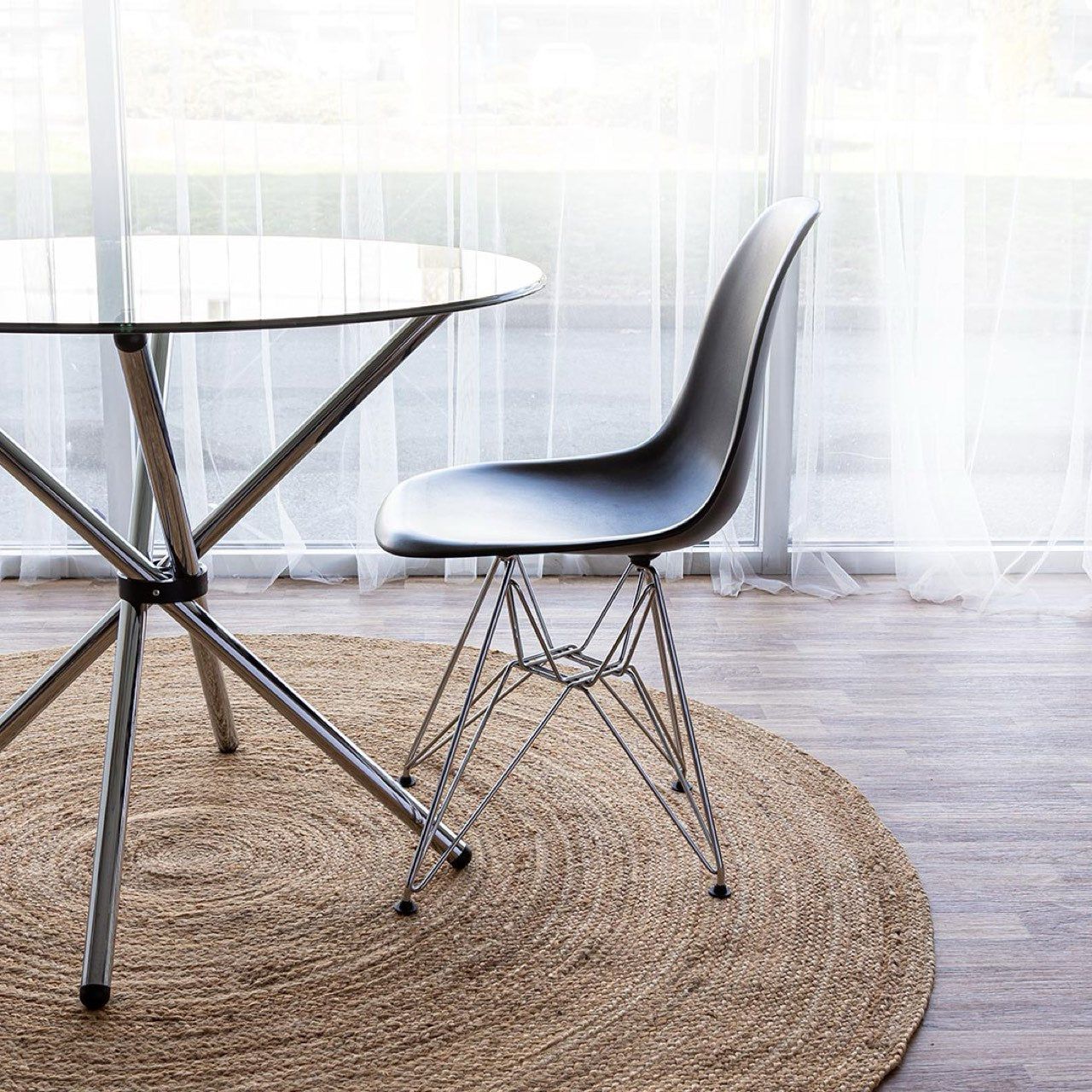 Edie Dining Table - Chrome