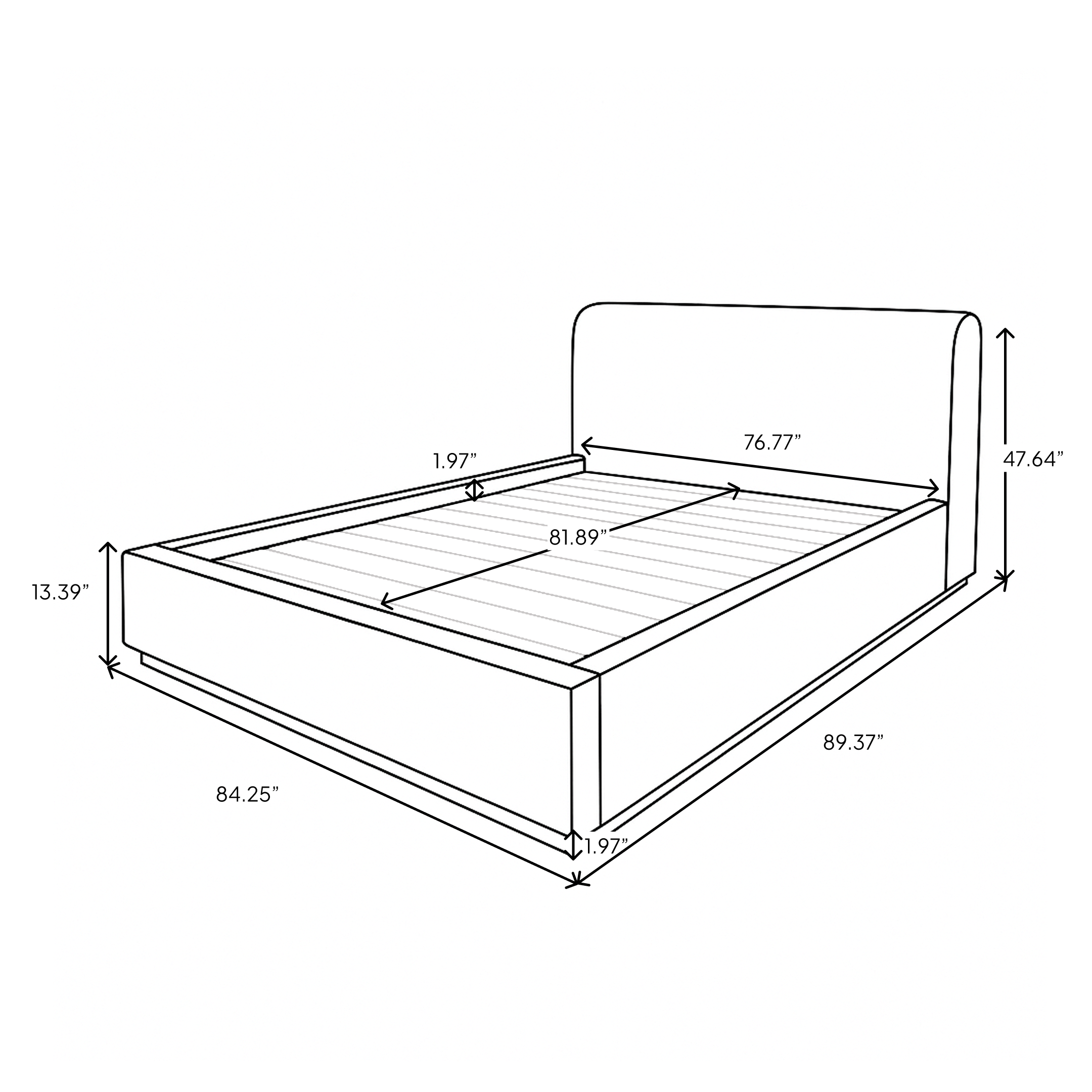 Faye Queen Storage Bed Short - Velvet Fern