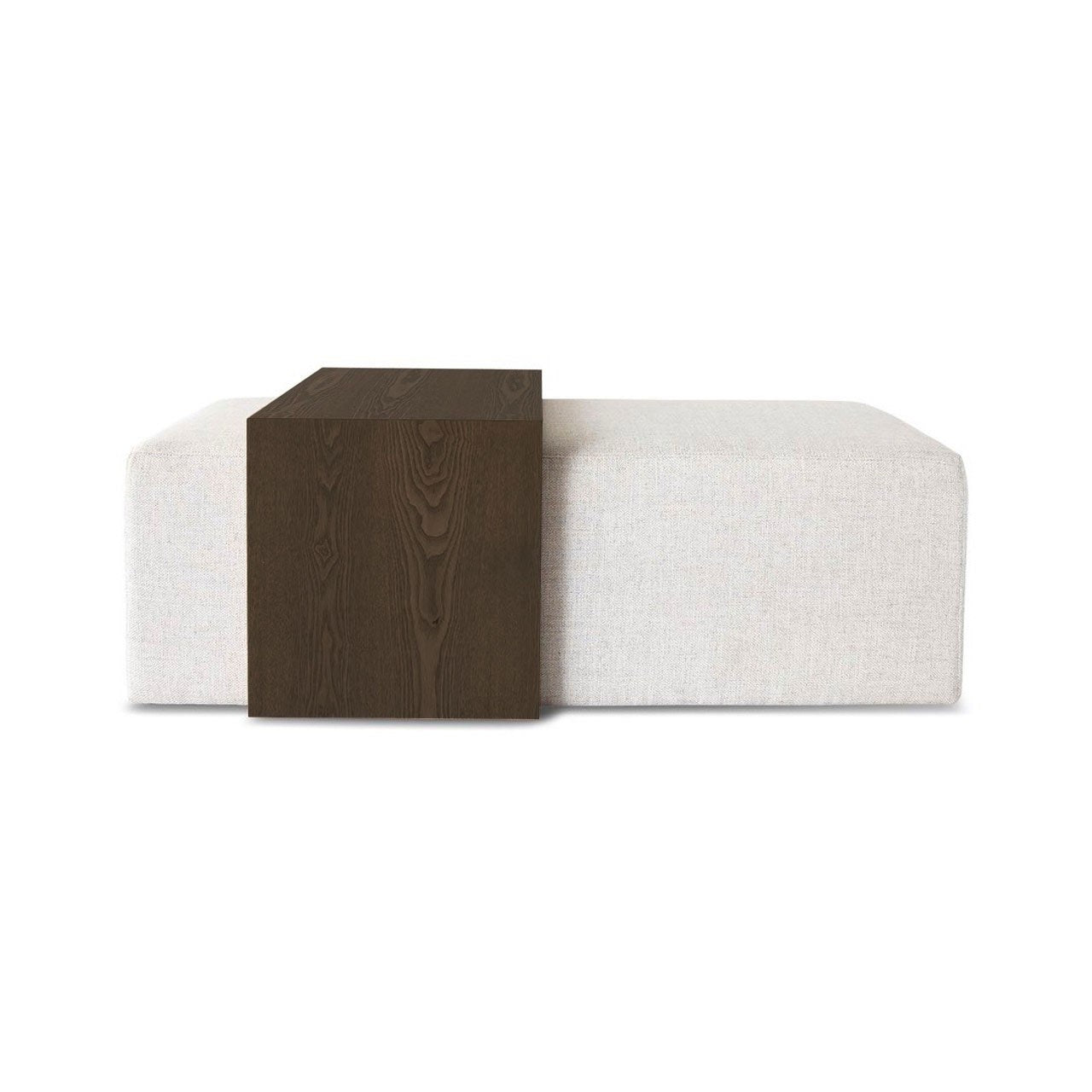 Forest Coffee Ottoman - Cream and Dark Brown