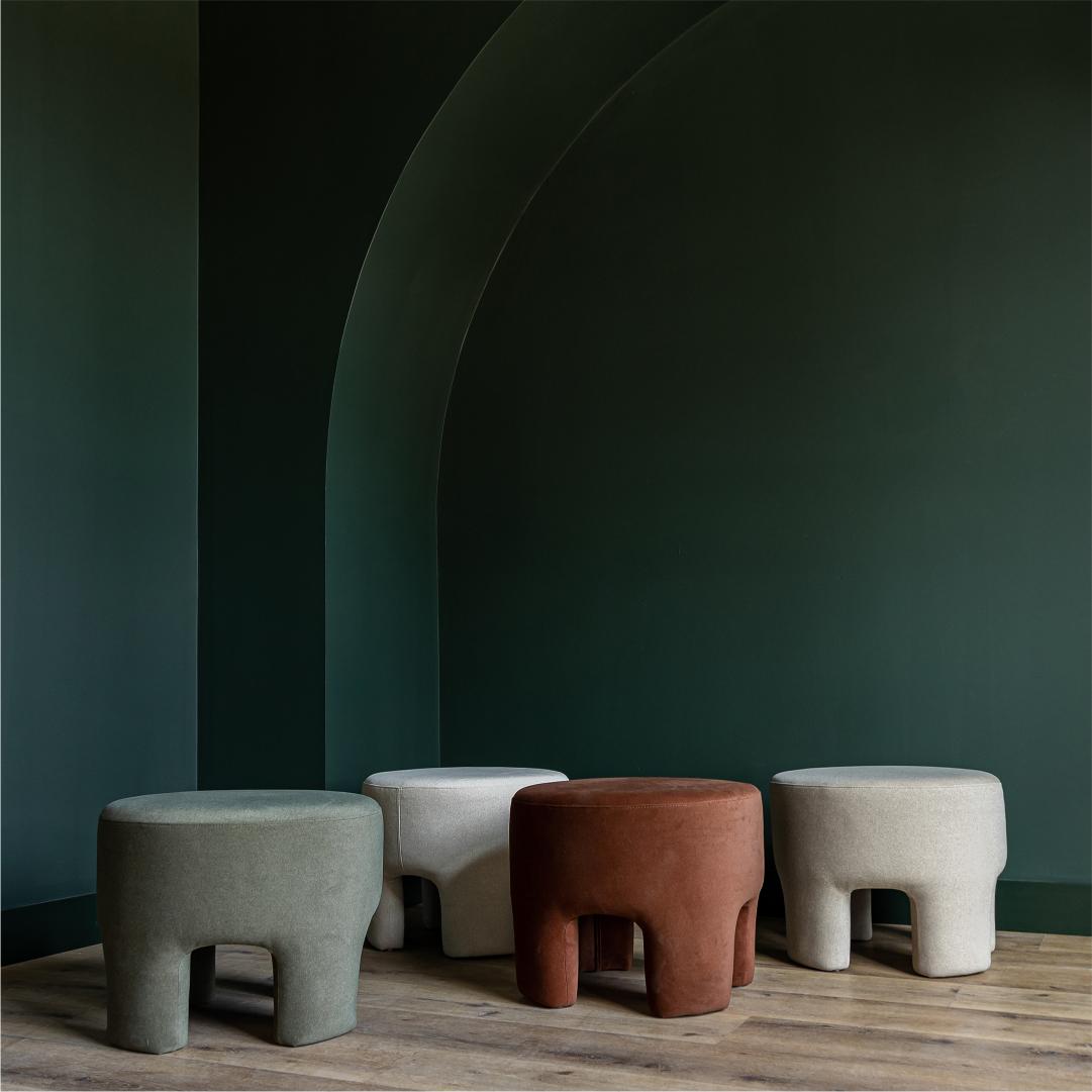 Ginger Ottoman - Velvet Natural