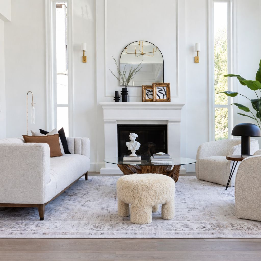 Ginger Ottoman - Downy Cream