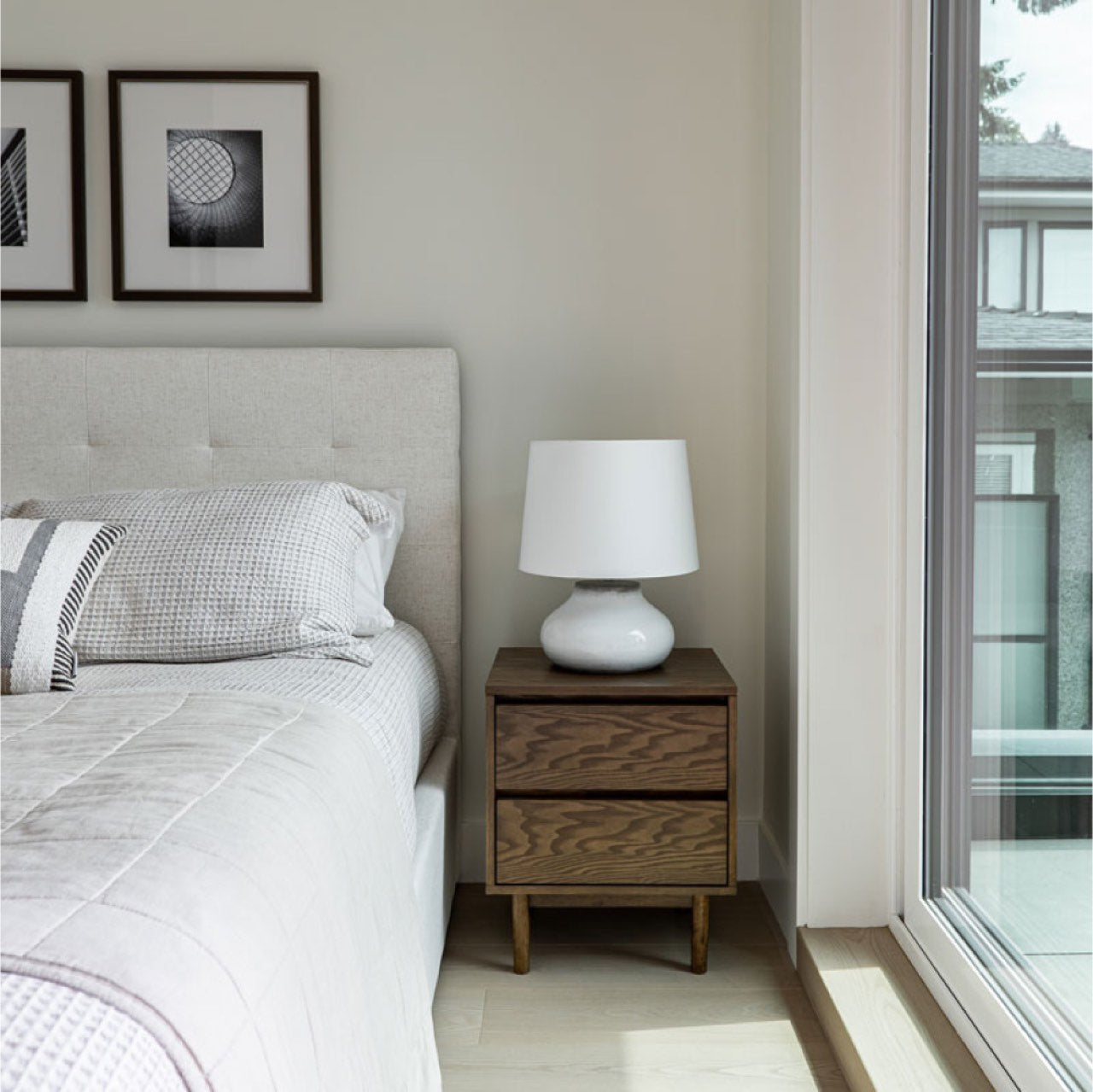 June Double Bed - Cream