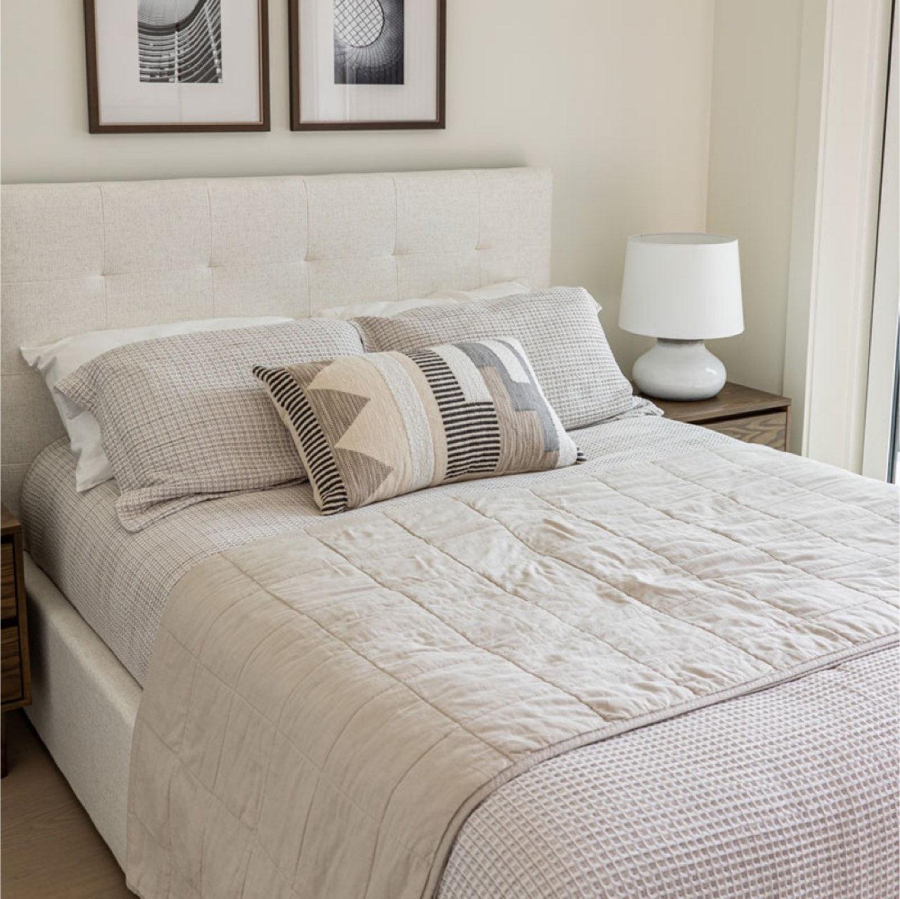 June Queen Bed - Cream