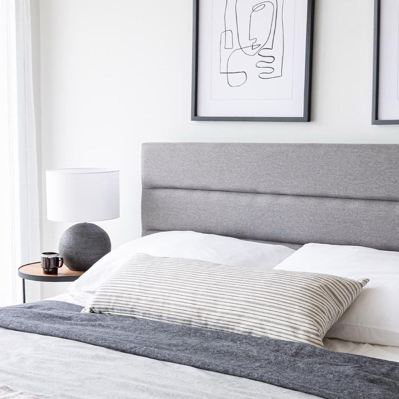 Justin Double Bed - Greige