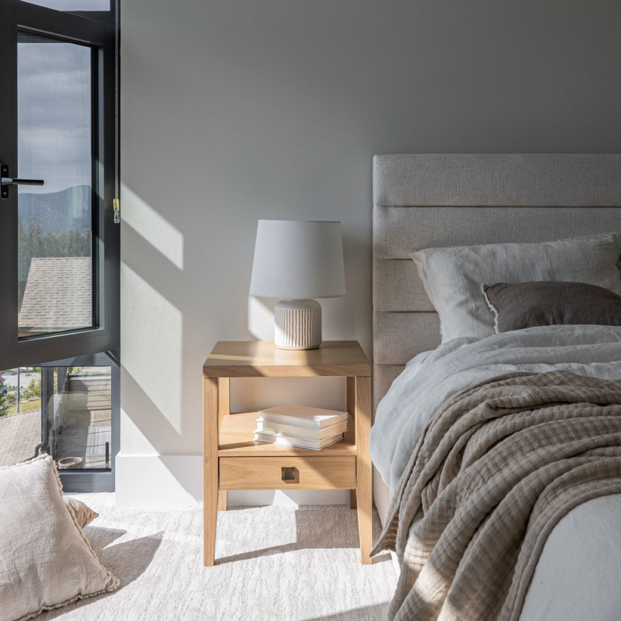 Justin Double Bed Tall - Cream