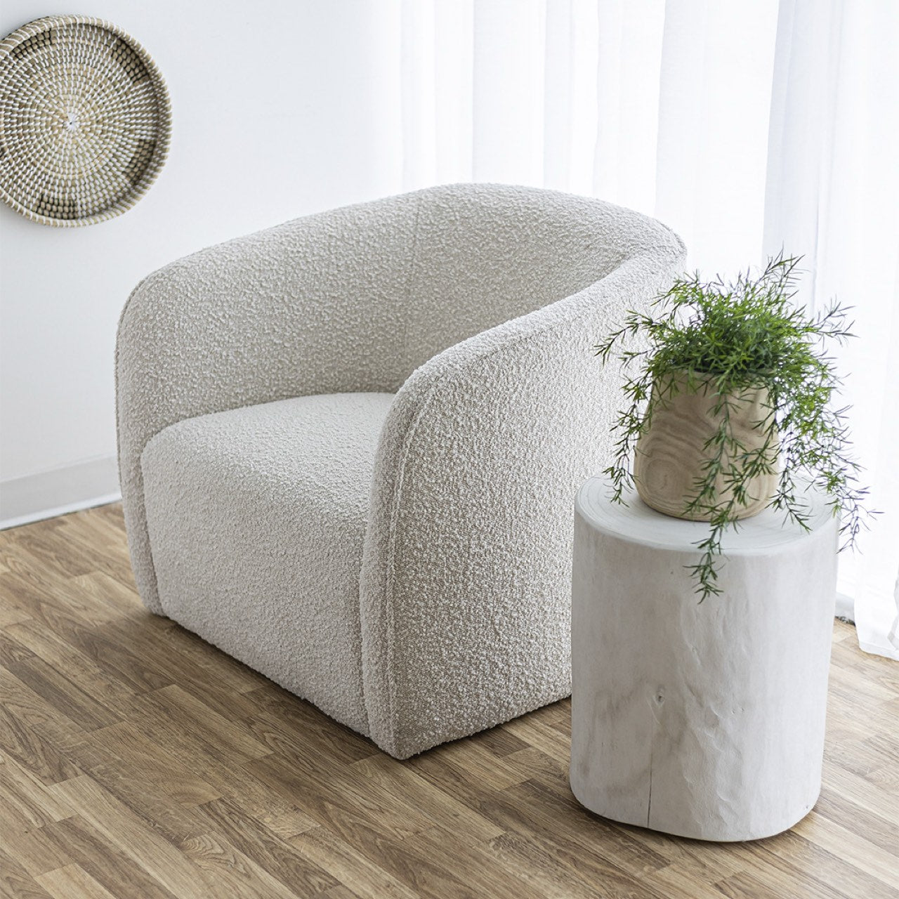 Nova Wide 16" Stump - Round - White