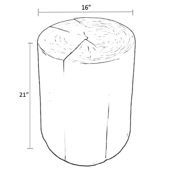 Nova Wide 21" Stump - Round - White