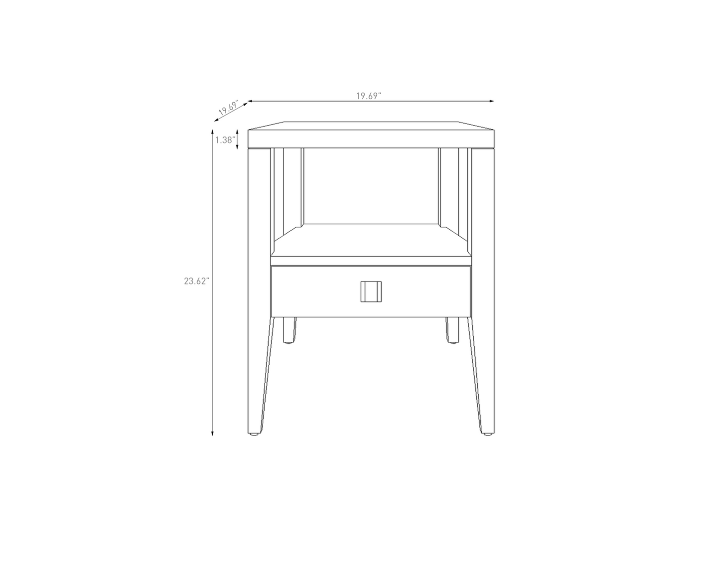 Hara 1 Drawer Accent Table - Frozen Walnut